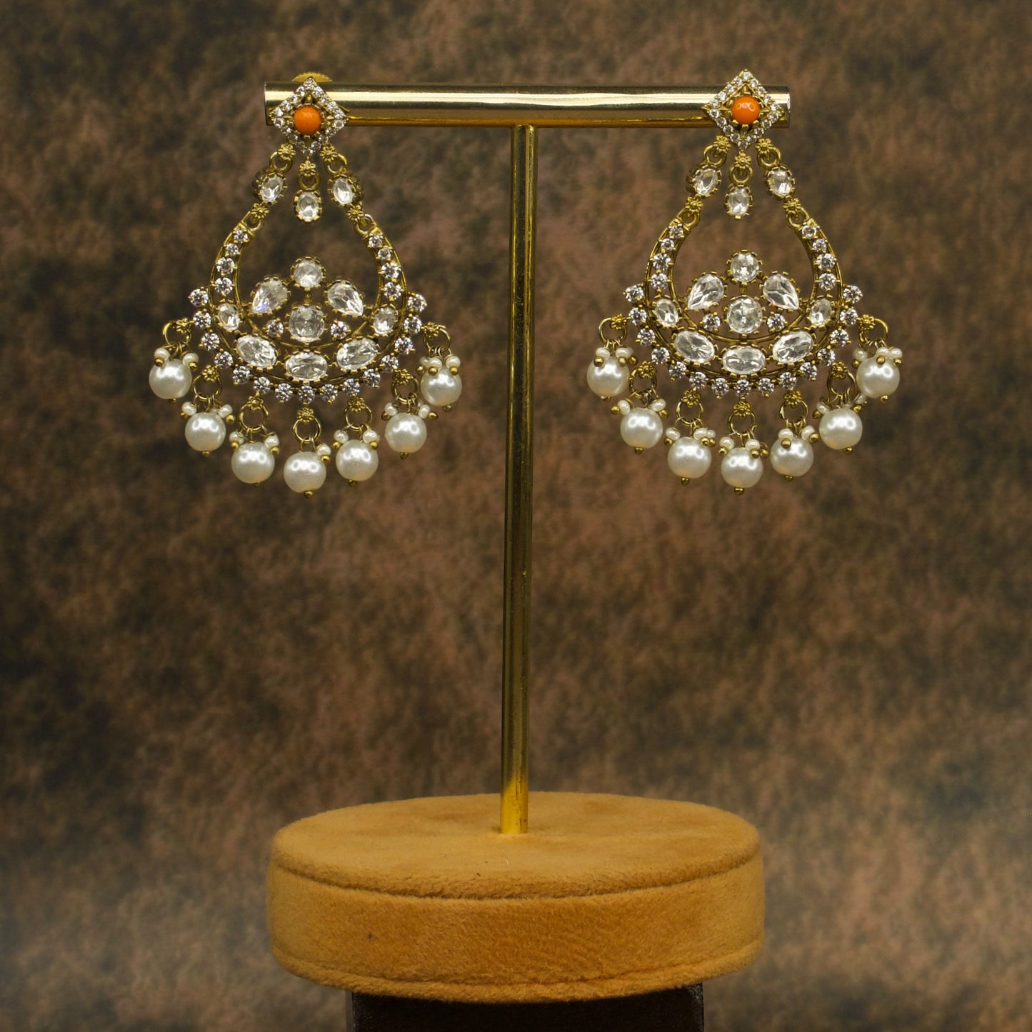 Victorian Chandbali Polki Earrings