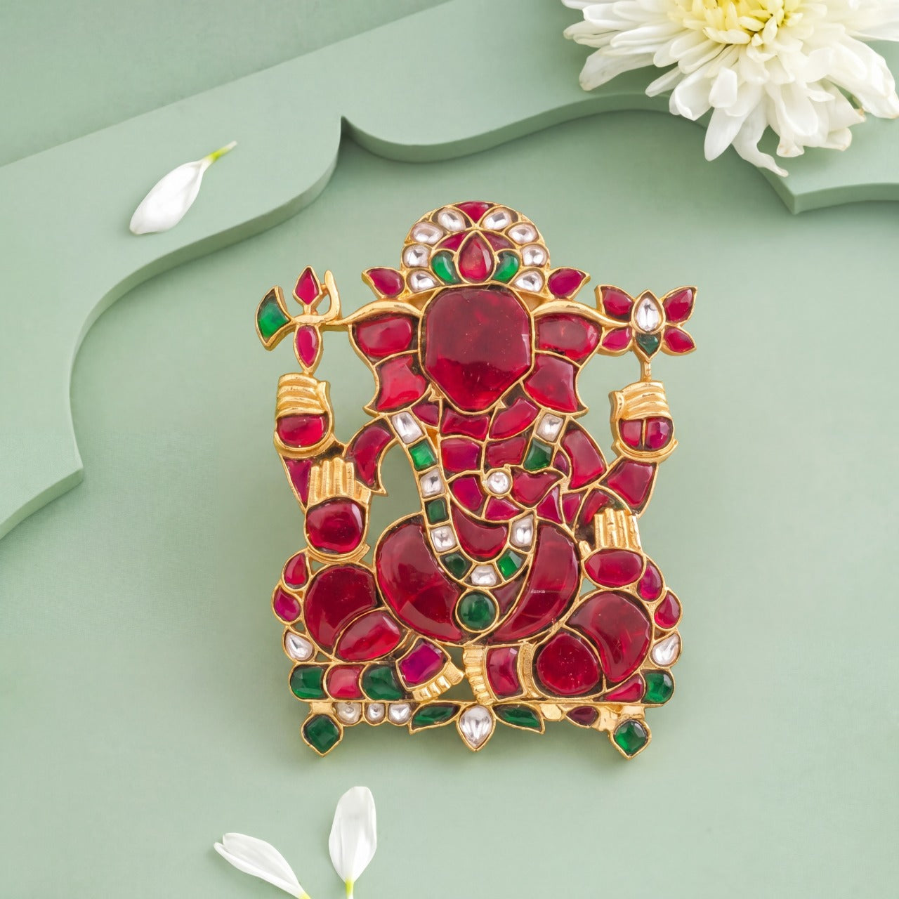 Royal Jadau Kundan Ganesh pendant / Stand