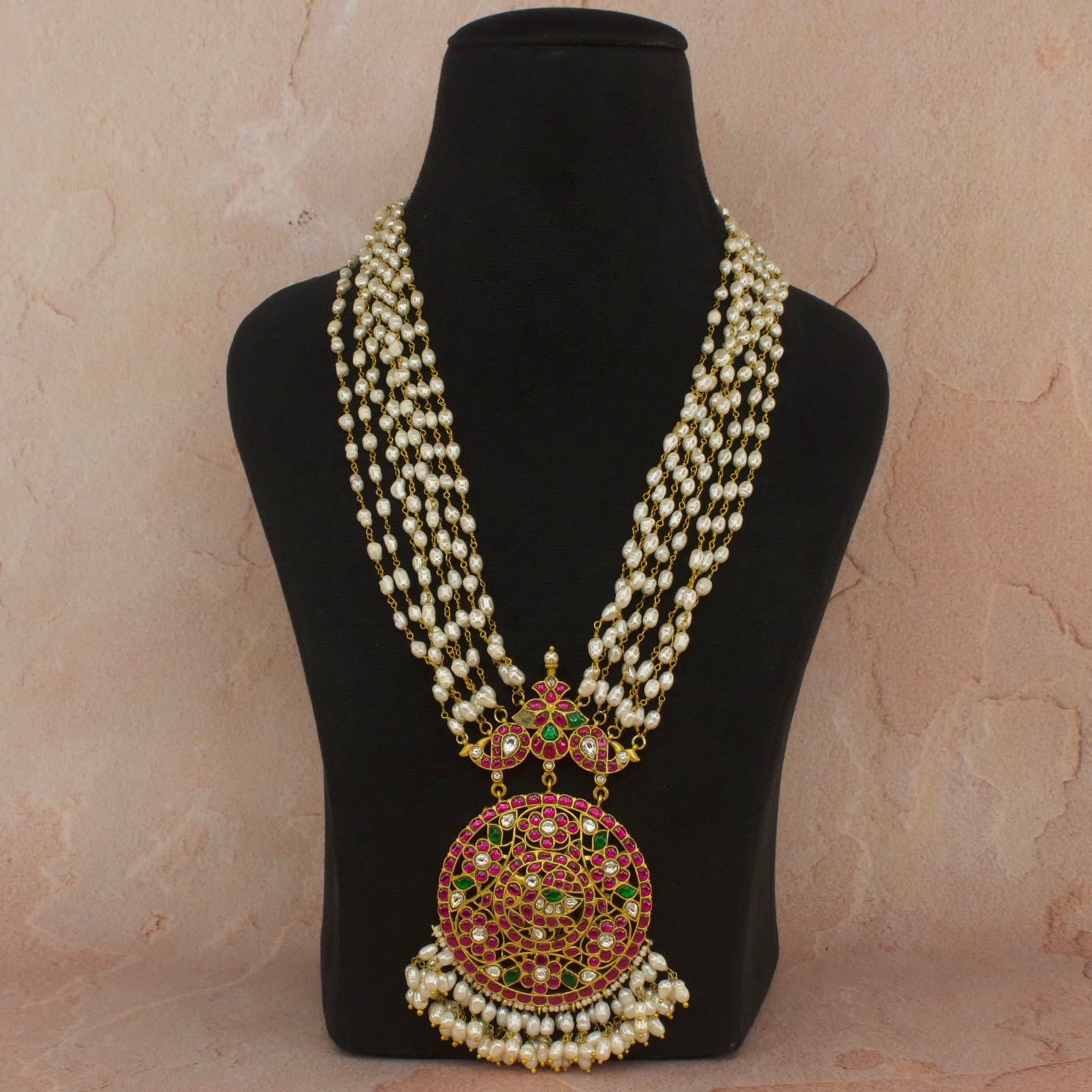 Royal Jadau Kundan Pearls Mala - DULHAN JEWELS