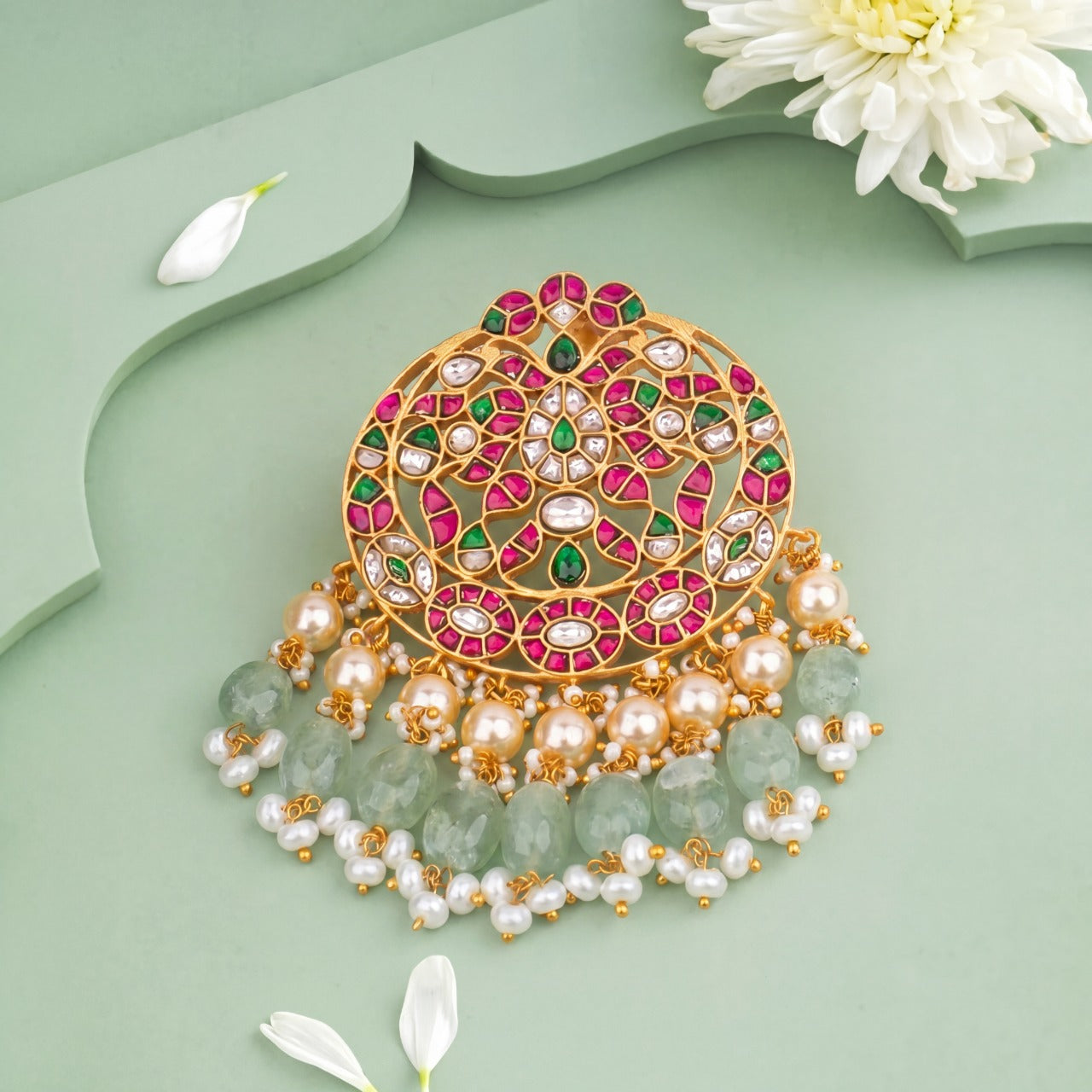 Bridal Exquisite floral Design Jadau Kundan Locket