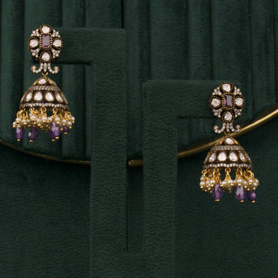Stylish Victorian Jhumka Earrings With Hangings