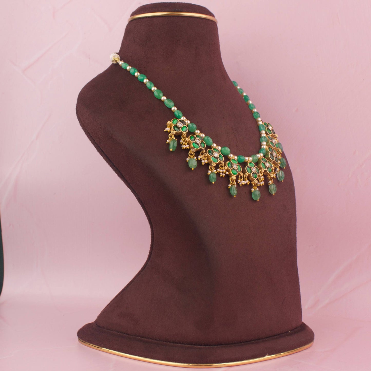 Reversible Jadau Kundan 2 In 1 Beads Necklace