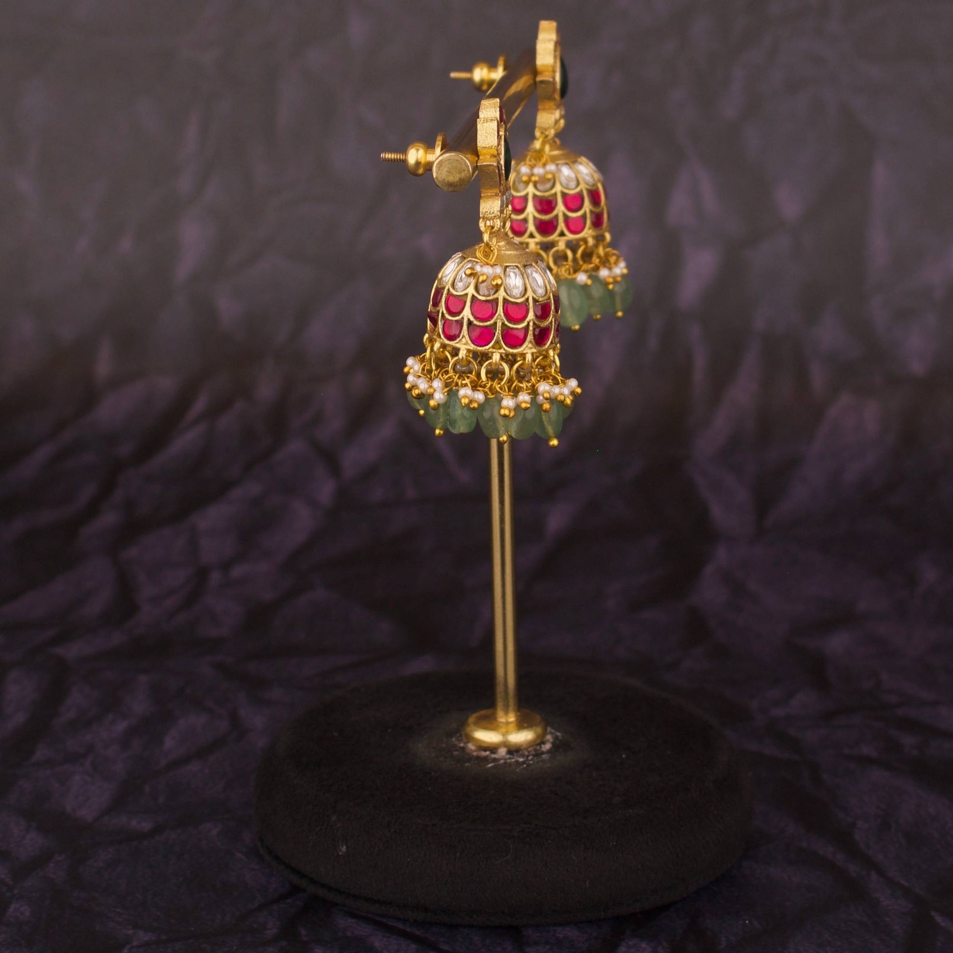 Exclusive Gold Plated Jadau Kundan Earrings – Timeless Statement