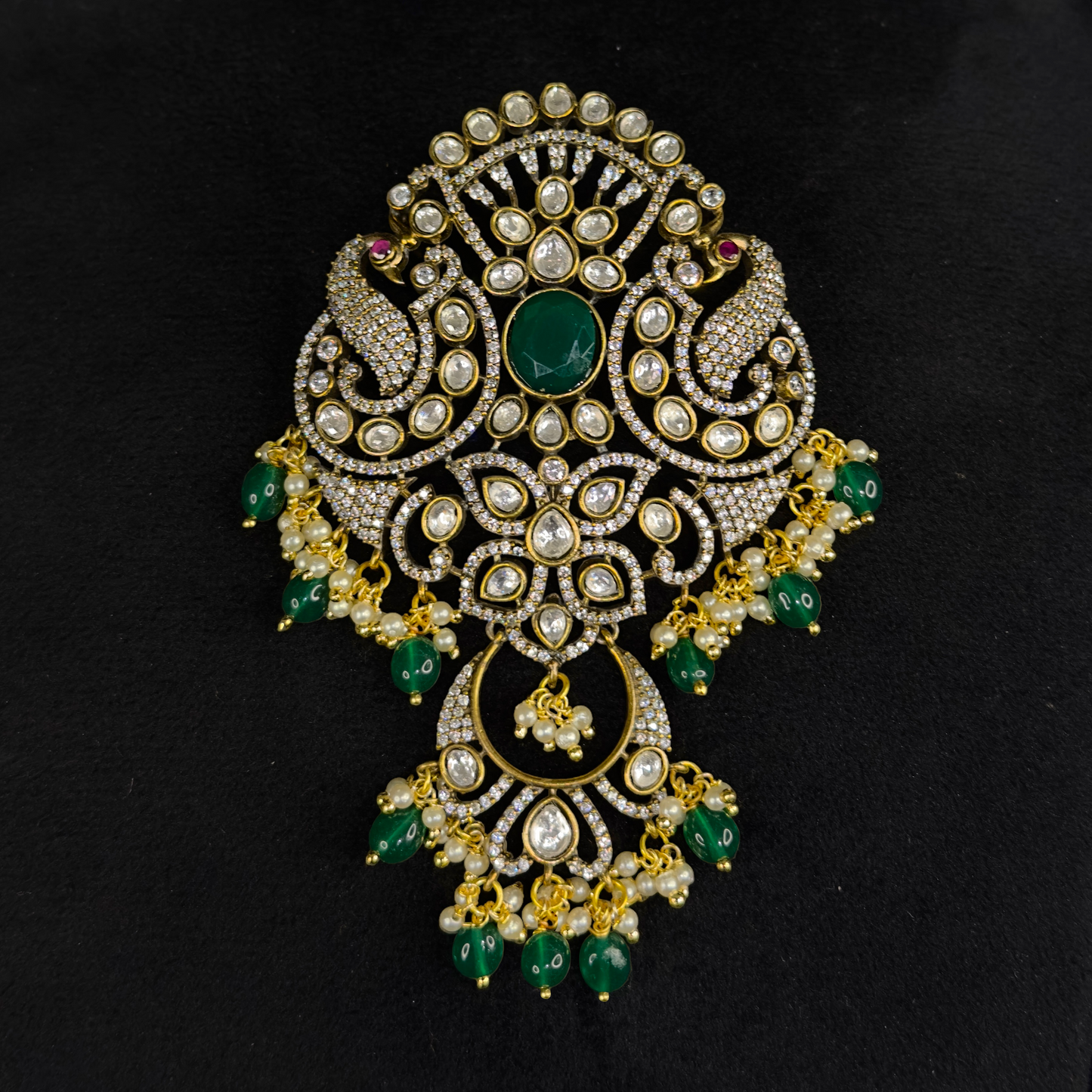 Heritage Victorian Pendant with Peacock motif and Earrings