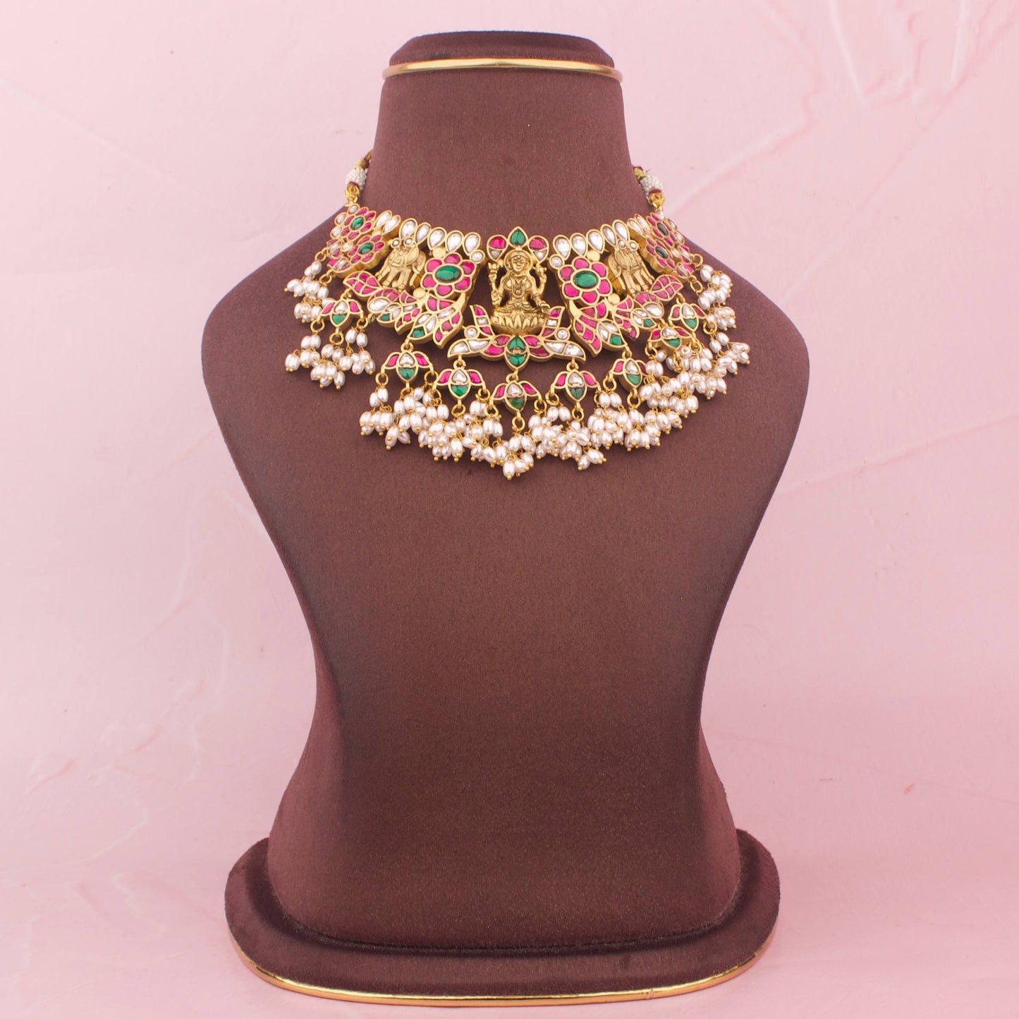 Fabulous Jadau Kundan Short Guttapusalu Necklace + Choker - Premium Indian Ethnic Jewelry | Dulhan Jewels