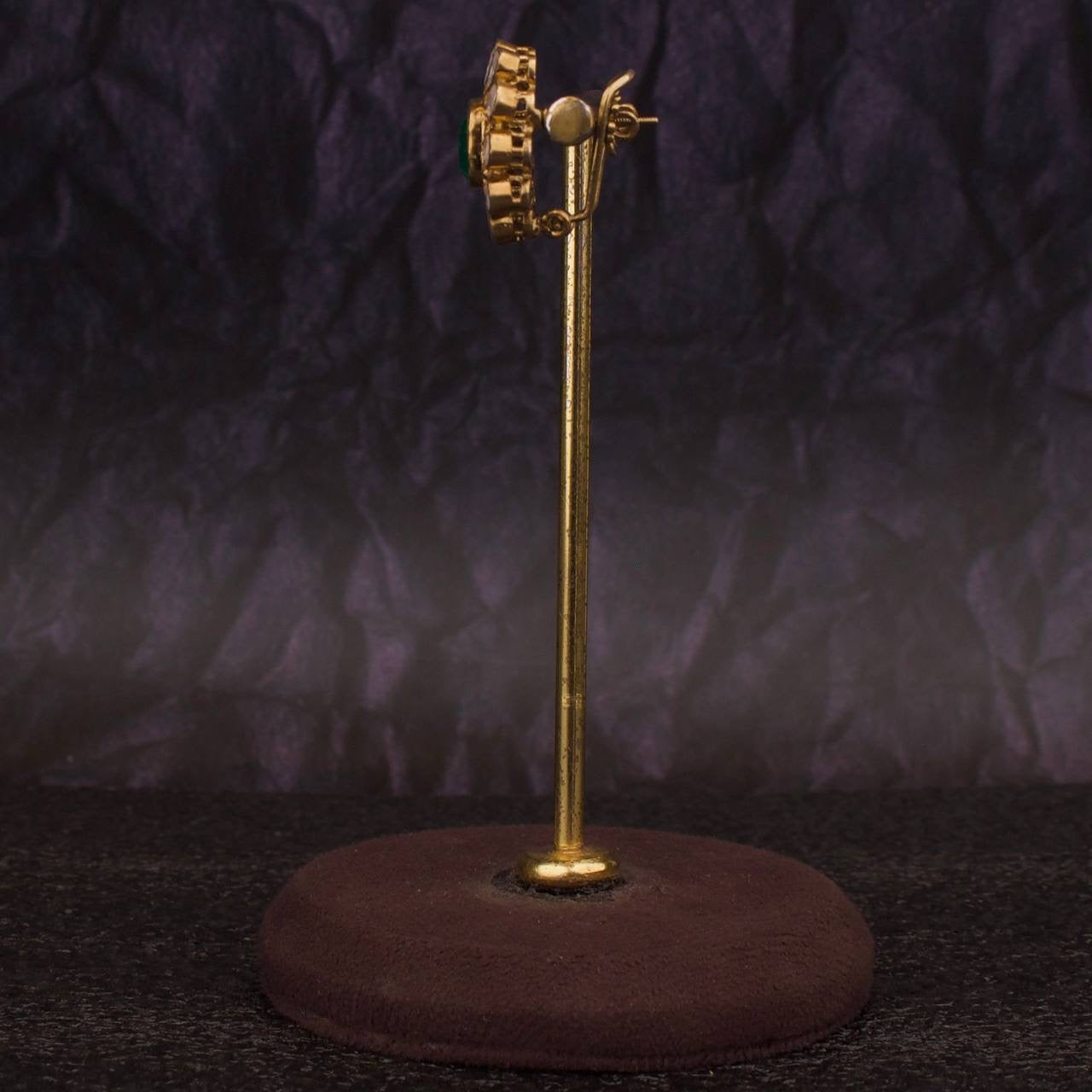 925 Silver Moissanite Polki Victorian Studs Earrings