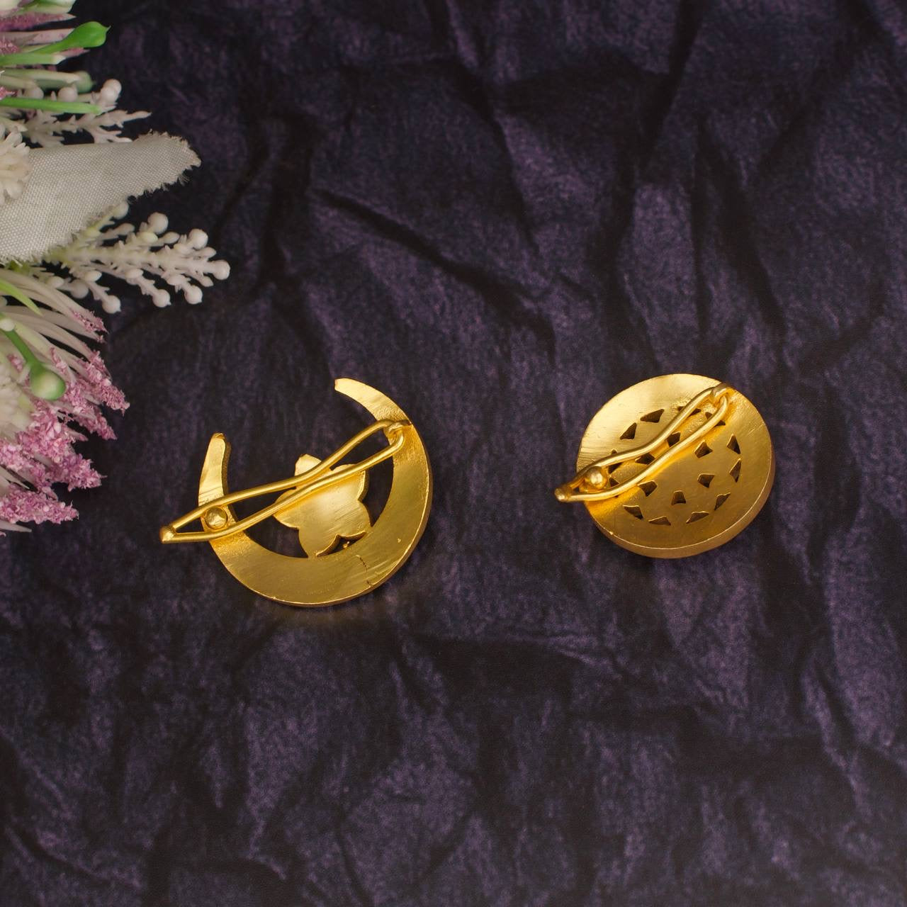 Traditional  Sun & Moon Jadau Kundan Hairpin