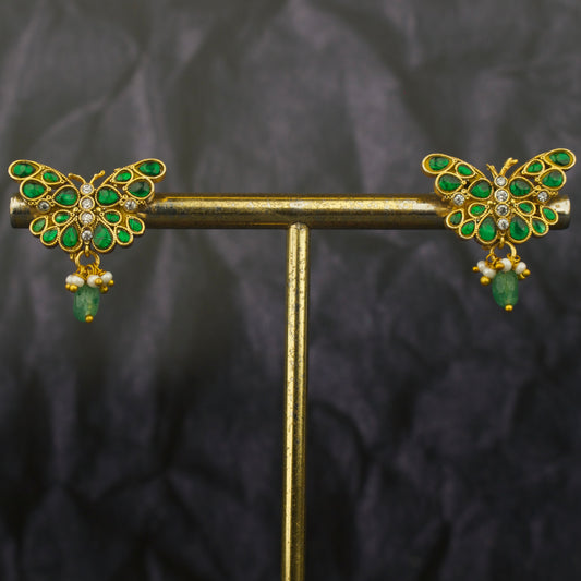 Designer Jadau Kundan Butterfly Design Studs