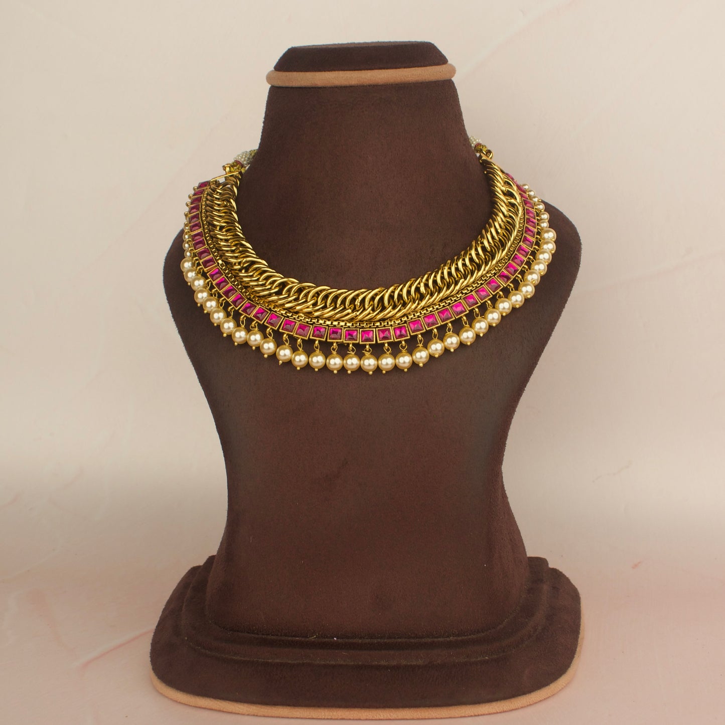 Regal Jalebi Necklace with Jadau Kundan Accents