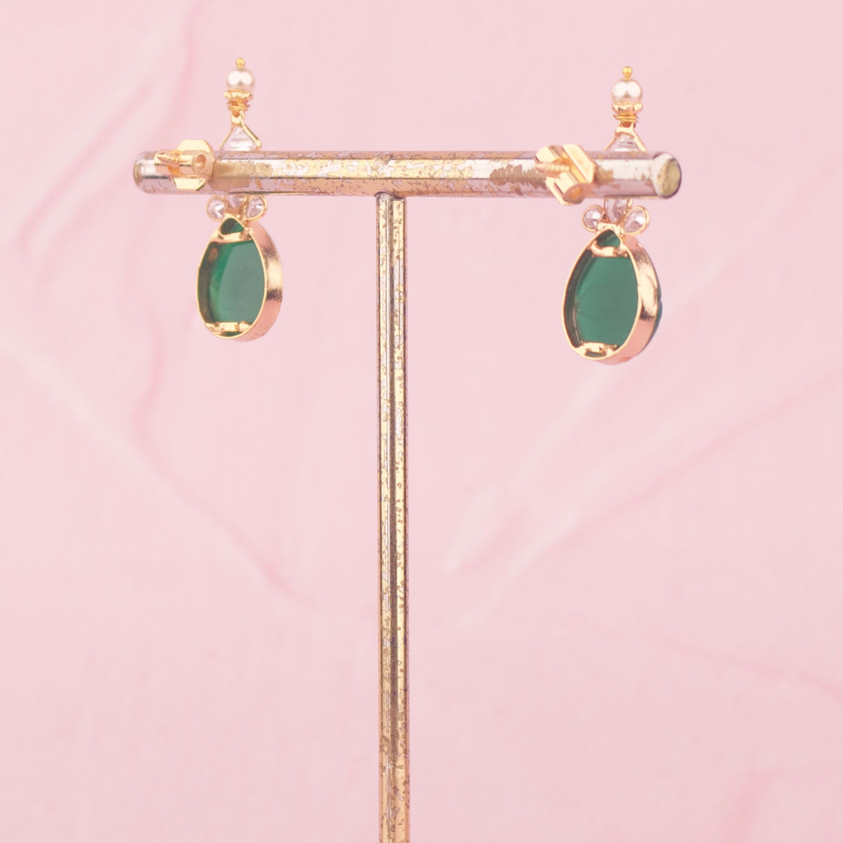 Navratna Necklace Set With Multicolor Stone Drops And Pearl Detailing