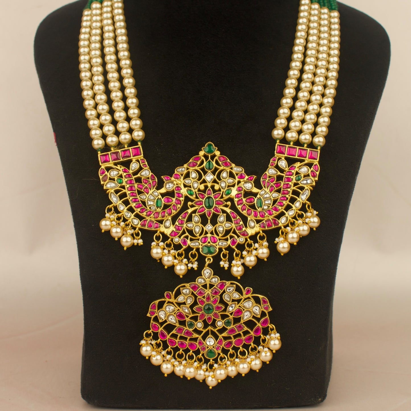 Grand Jadau Kundan Pearl & Beads Rani Haram