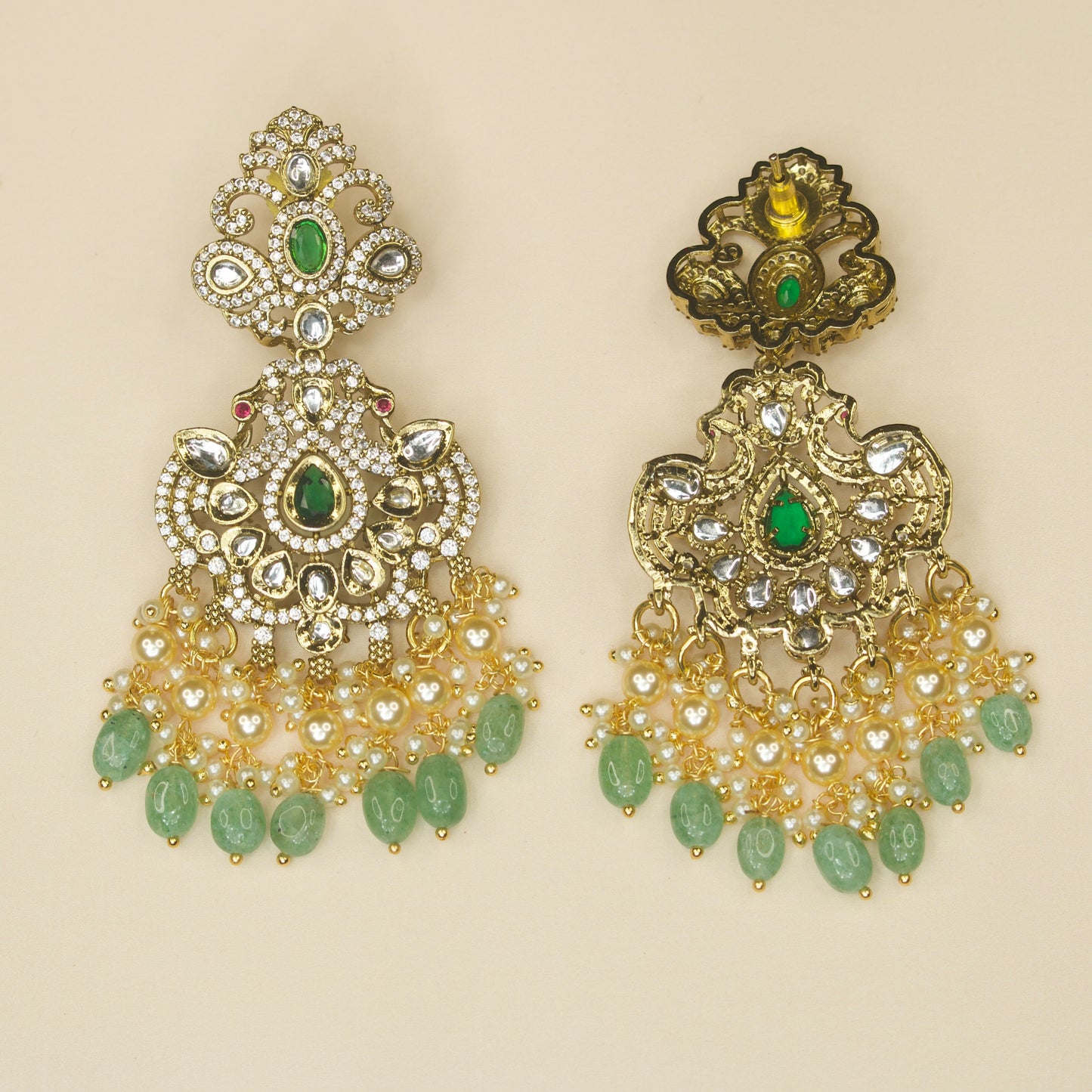 Elevating Victorian Kundan Necklace with Earrings