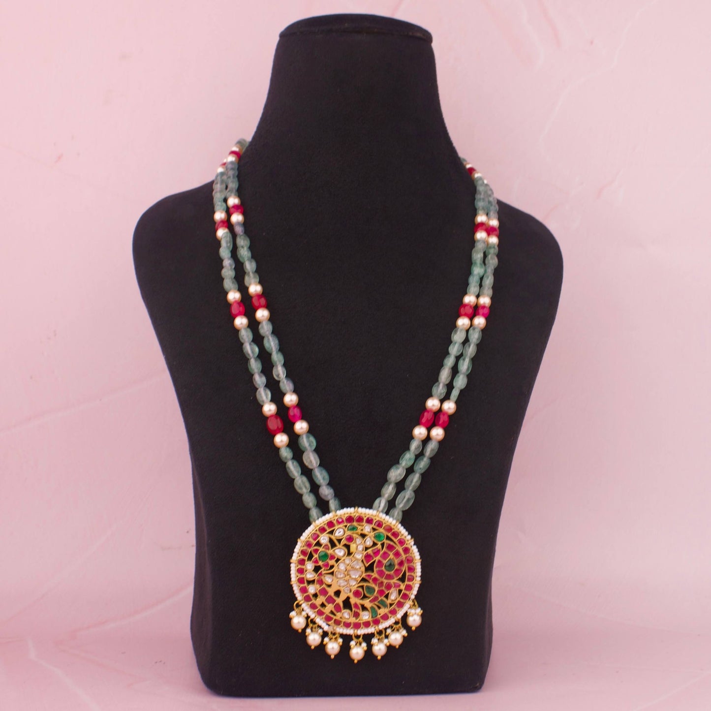 Unique Jadau Kundan Beads & Pearl Mala
