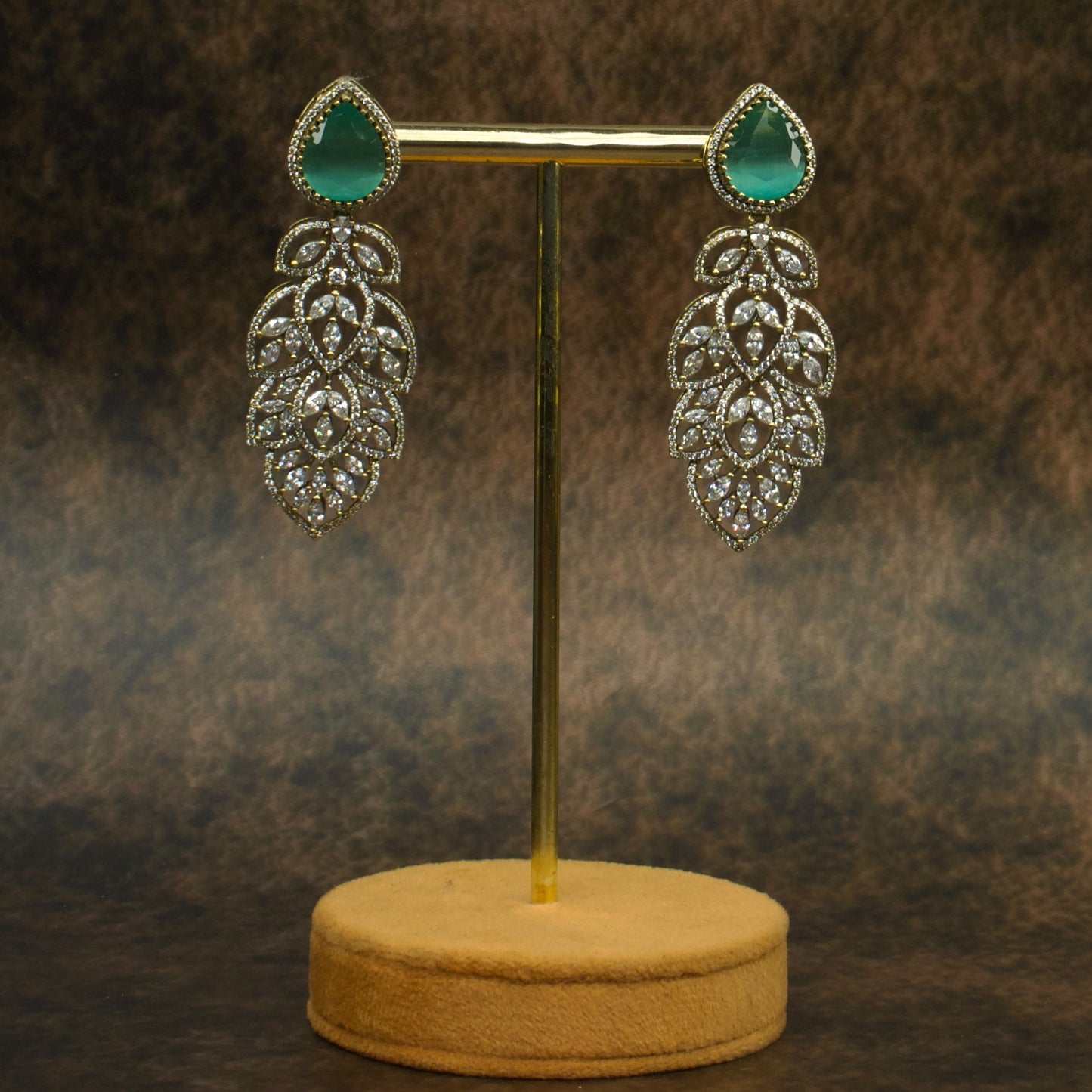 Dazzling Elegance: Victorian Zirconia Earrings with high quality Victorian finish