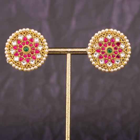 Radiant Jadau Kundan X Moissanite Studs Earrings