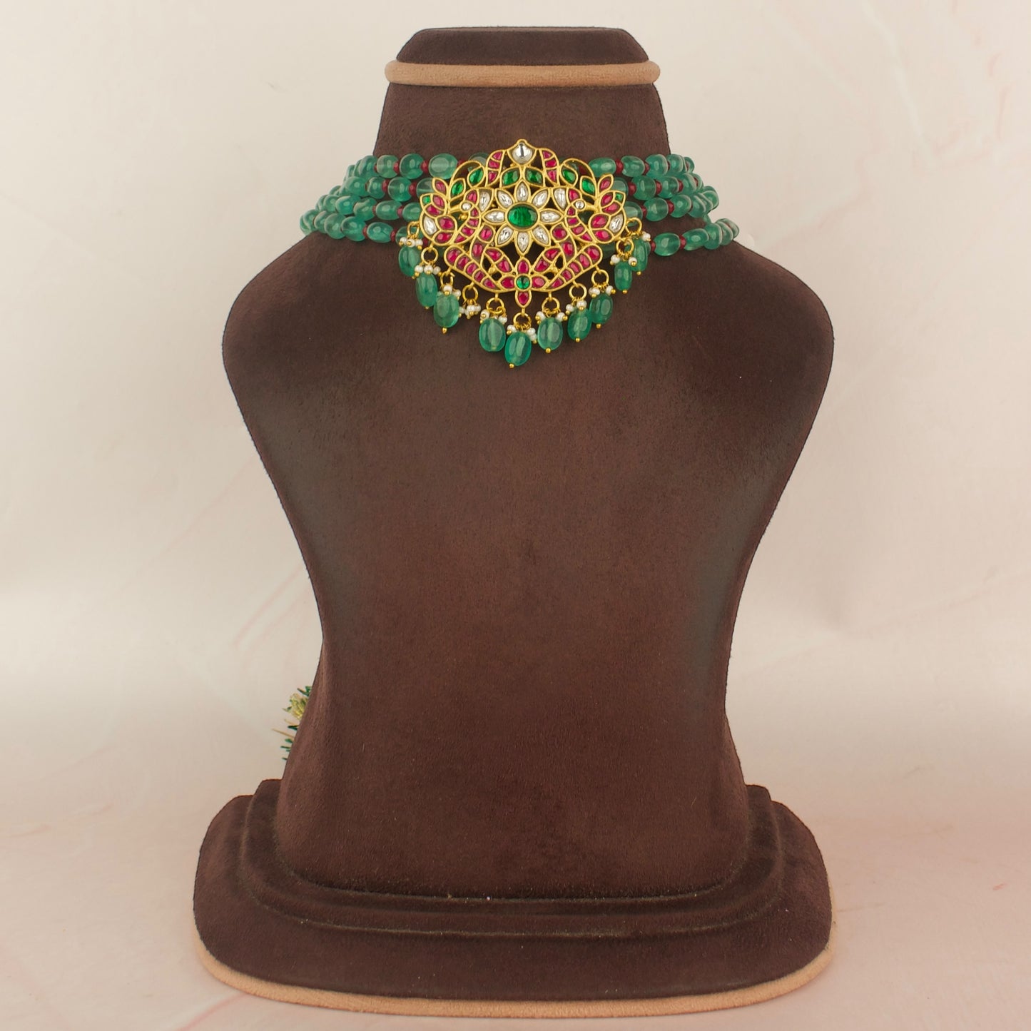 Elegant Jadau Kundan Beads Choker