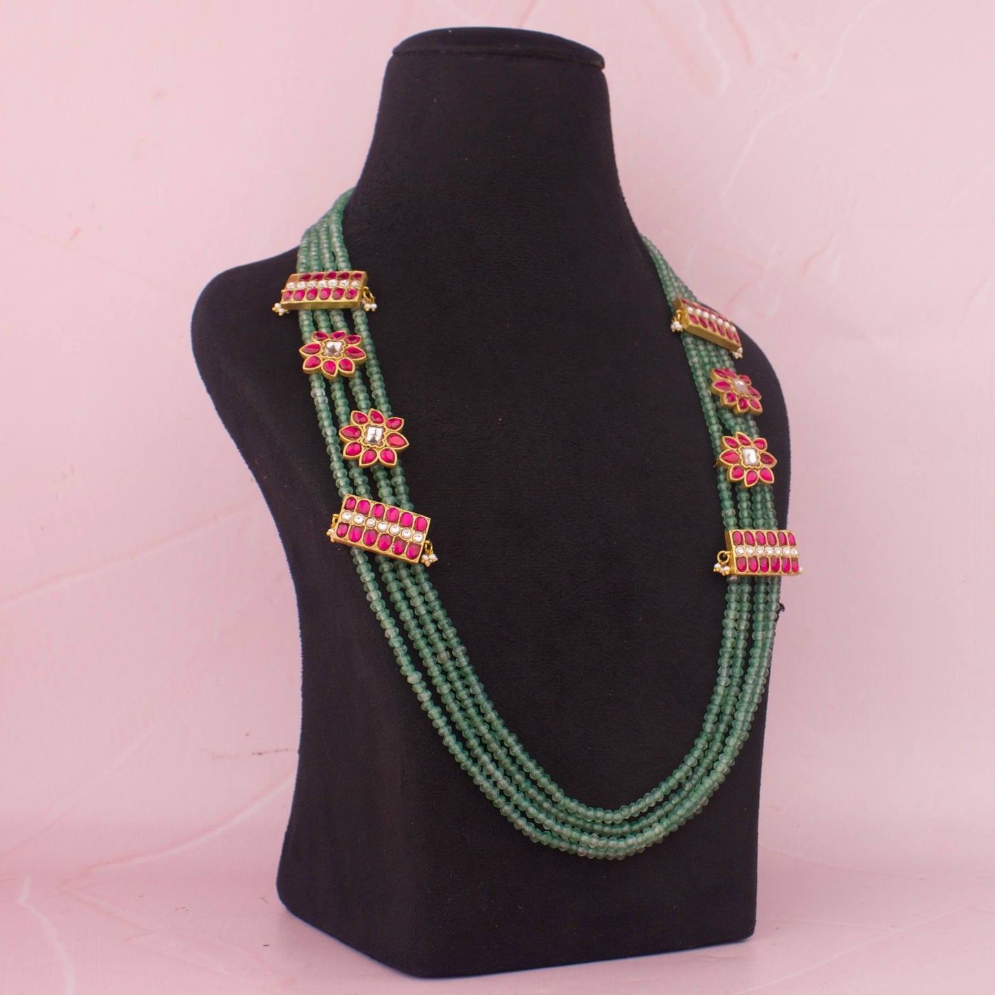 Unique Jadau Kundan Beads With Kundan Side-Locket