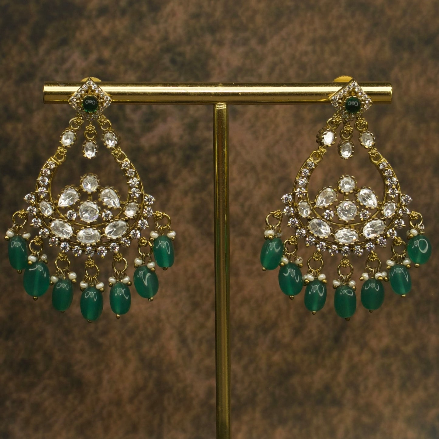 Victorian Chandbali Polki Earrings