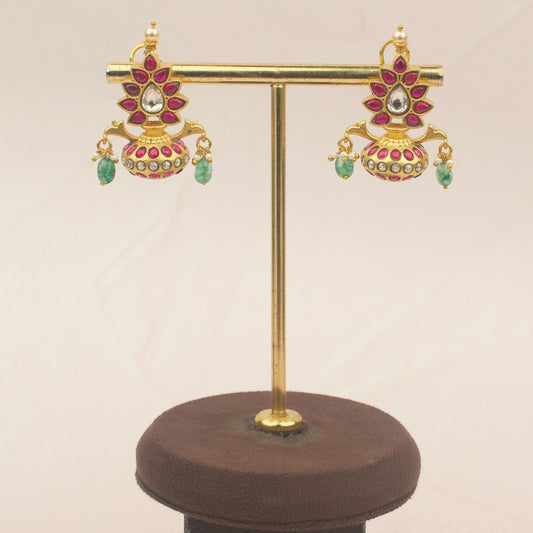 Unique Mutka Design Jadau Kundan Earrings