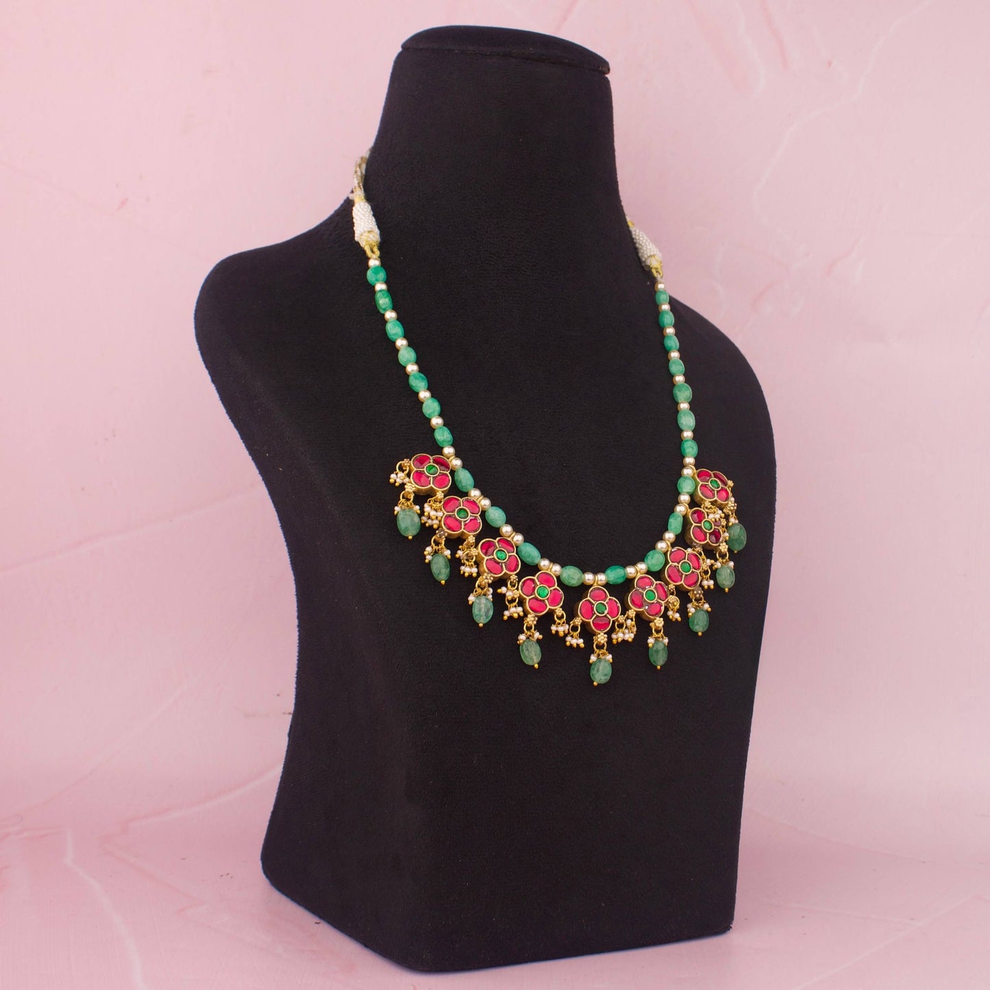 Reversible Jadau Kundan 2 In 1 Beads Necklace