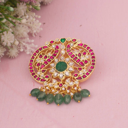 Peacock & Floral Design Jadau Kundan Locket