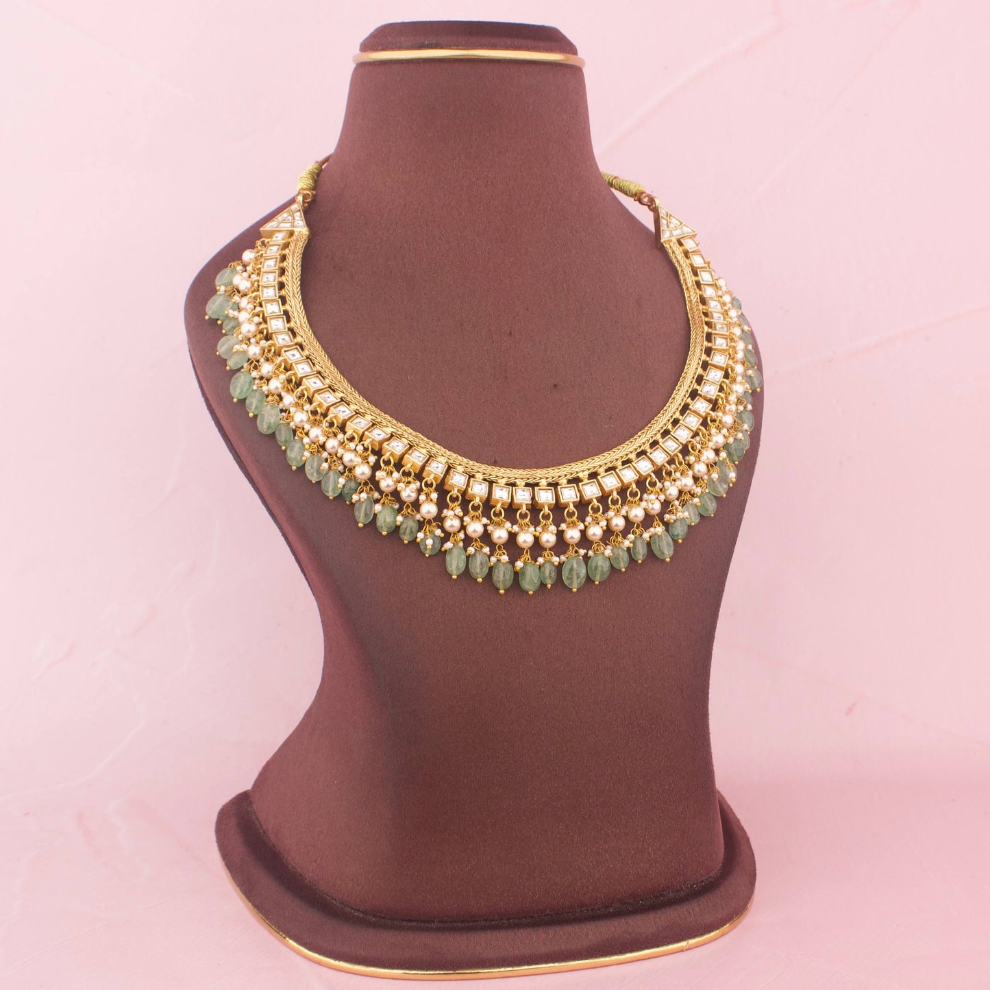Gold Inspired Reversible 2 in 1 Jadau Kundan Necklace