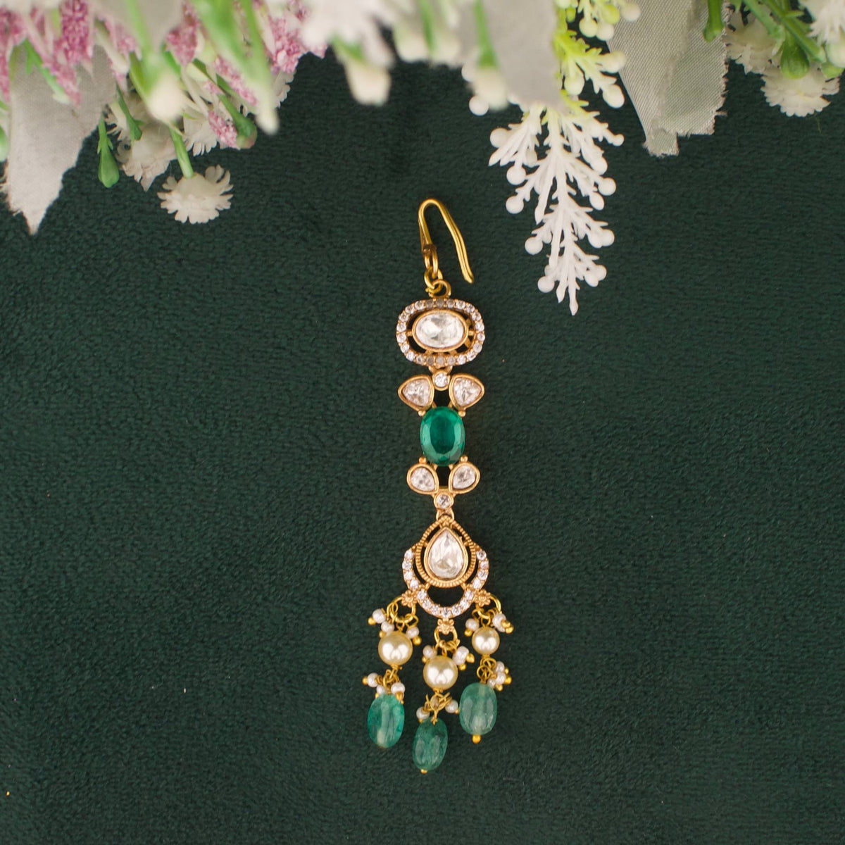Radiant Bridal Victorian Choker With Earrings And Maang Tikka