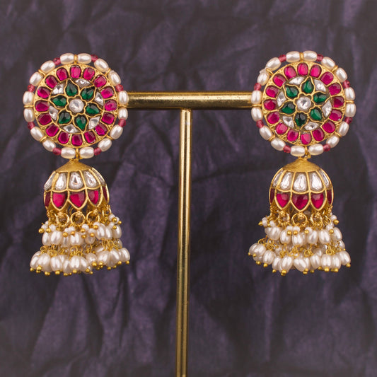 Authentic Jadau Kundan Jhumkas for Traditional Attire