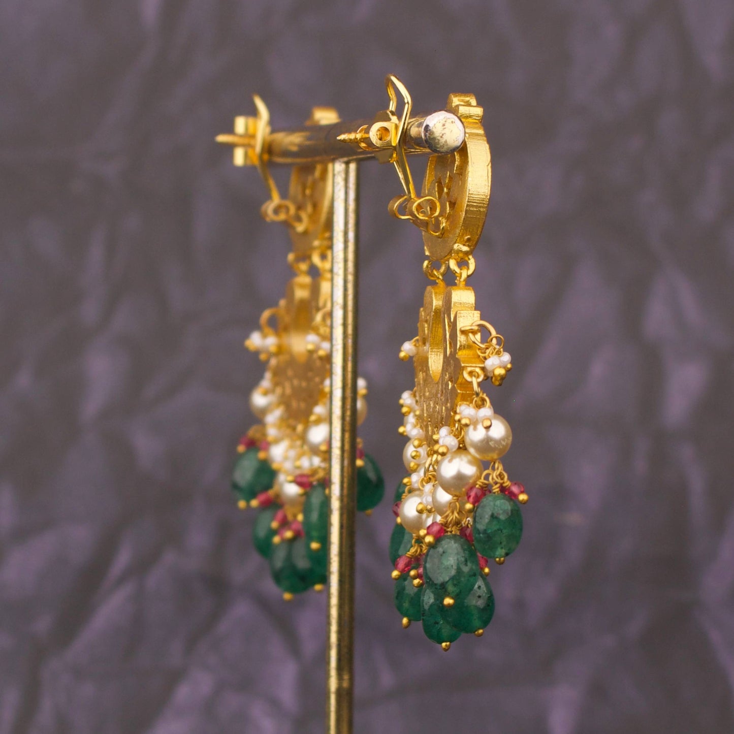 Chand Studded Jadau Kundan Chandbali Earrings
