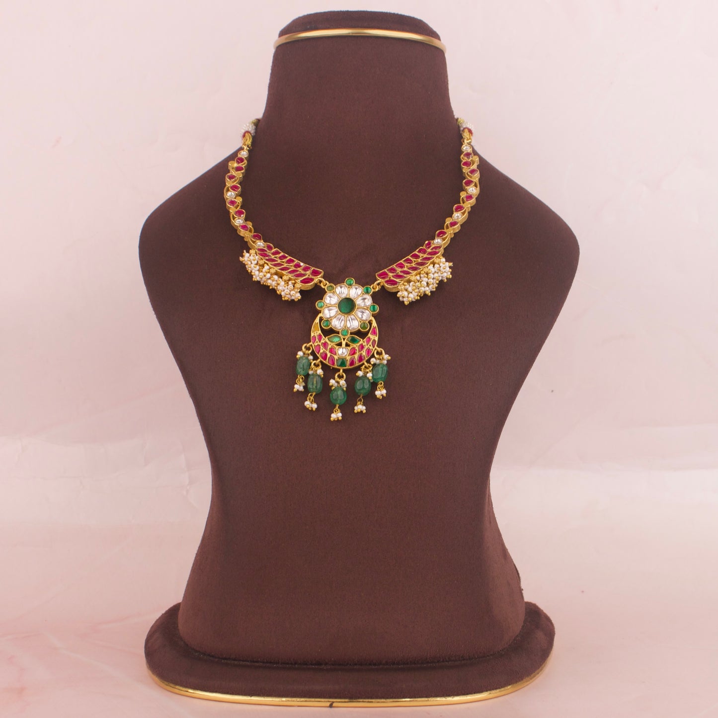 Authentic Gold Look Jadau Kundan Kanti Necklace
