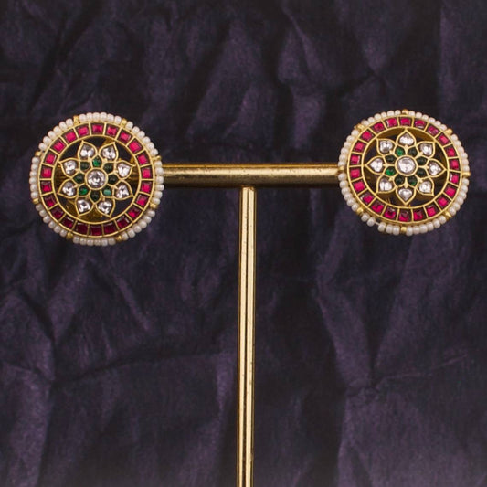 Designer Jadau Kundan studded with Floral Design In Finish