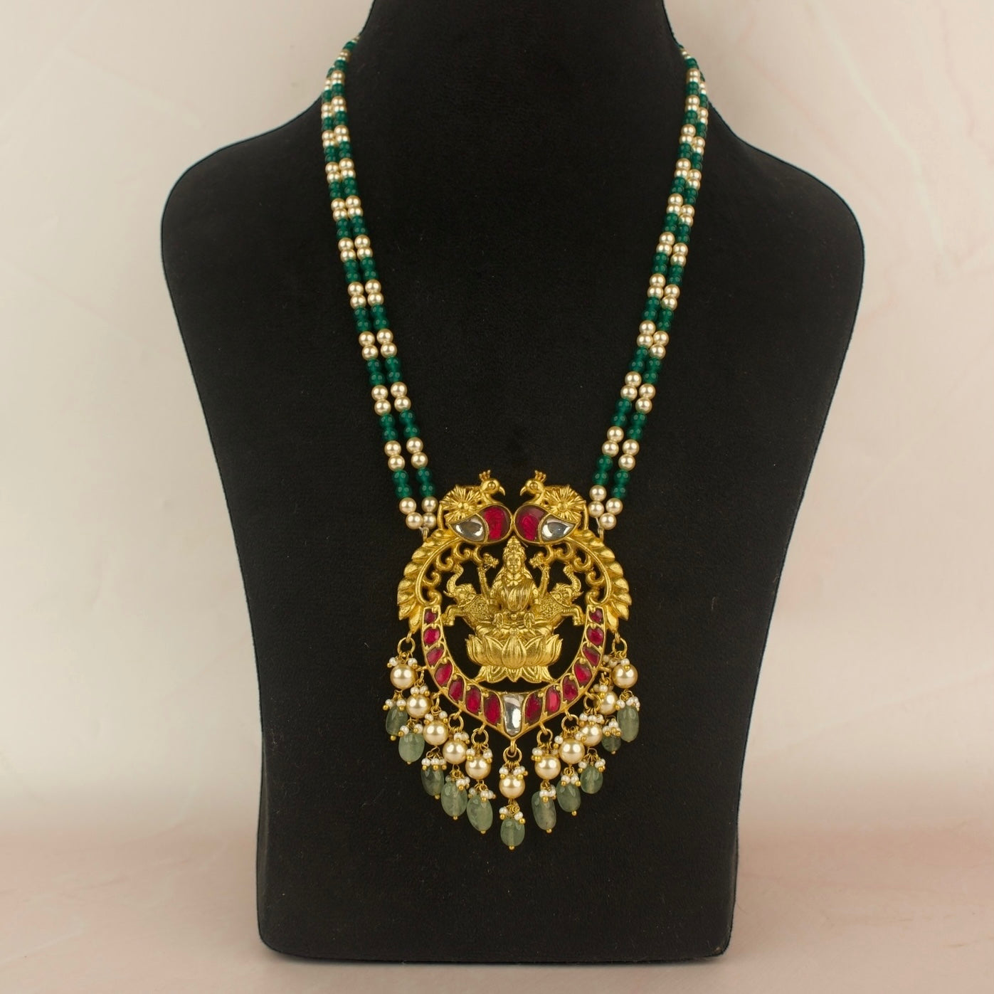 Bridal Laxmi Devi Locket Beads Mala