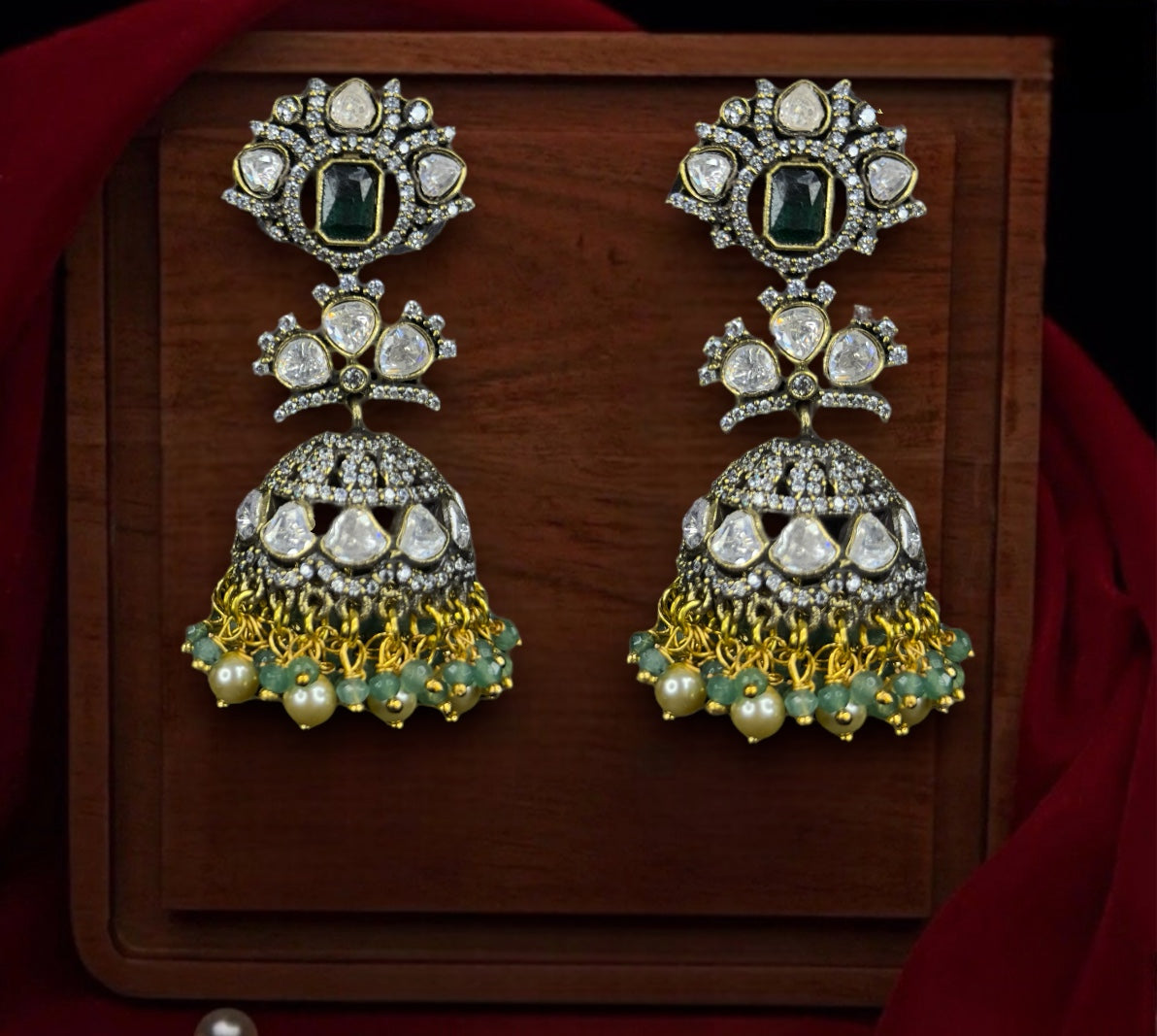 Victorian Finish Jhumki – DULHAN JEWELS