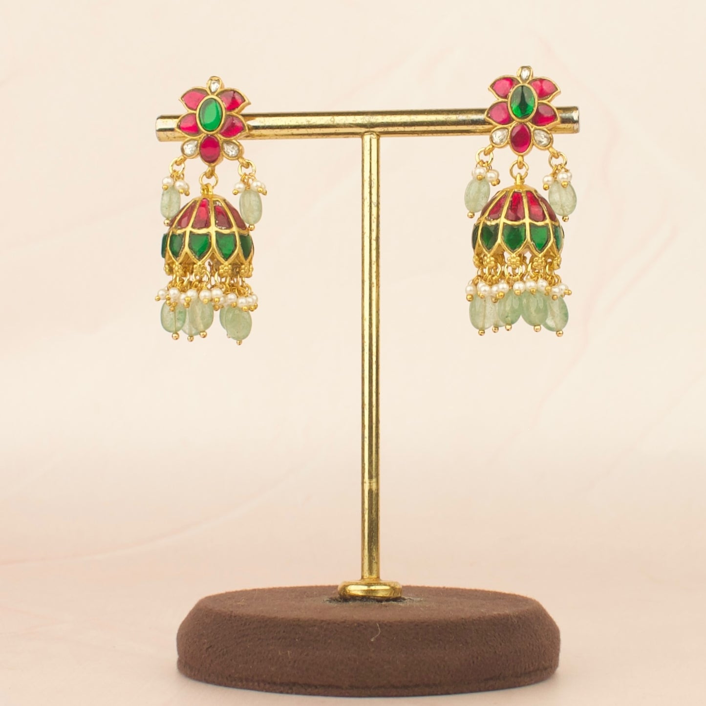 Multi Jadau Kundan Stone Jhumka Earring