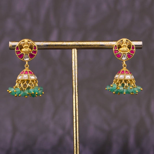 Ethnic Laxmi Devi Jadau Kundan Jhumki With Hangings