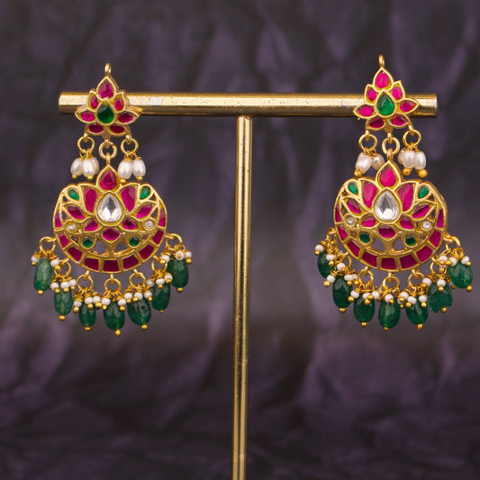 Premium Heritage Jadau Kundan Chandbali,Exclusive Royal Collection