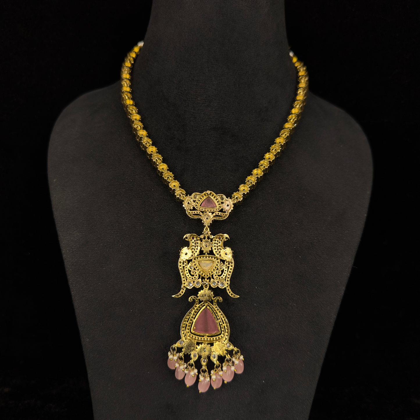 Exclusive Victorian Necklace Set with peacock motifs