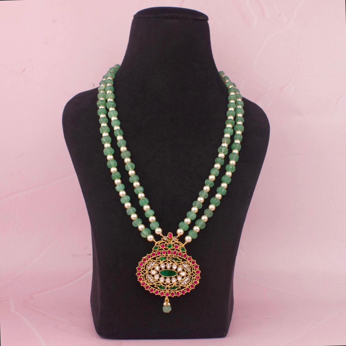 Jadau Kundan Pearls And Beads Mala