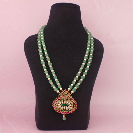 Jadau Kundan Pearls And Beads Mala