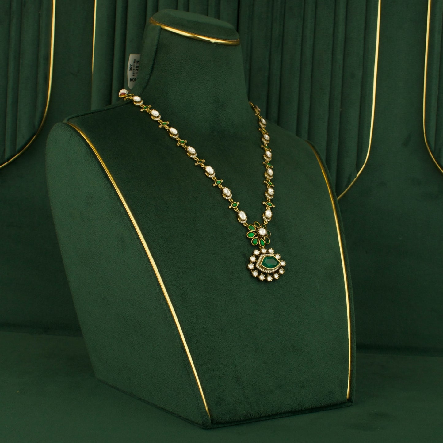 Majestic Victorian Finishing Shorts Necklace With Latest Flower Design Earrings by DULHAN JEWELS