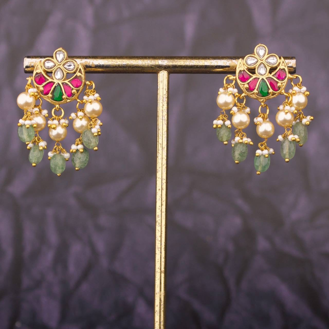 Imperial Jadau Kundan Chandbali Earrings