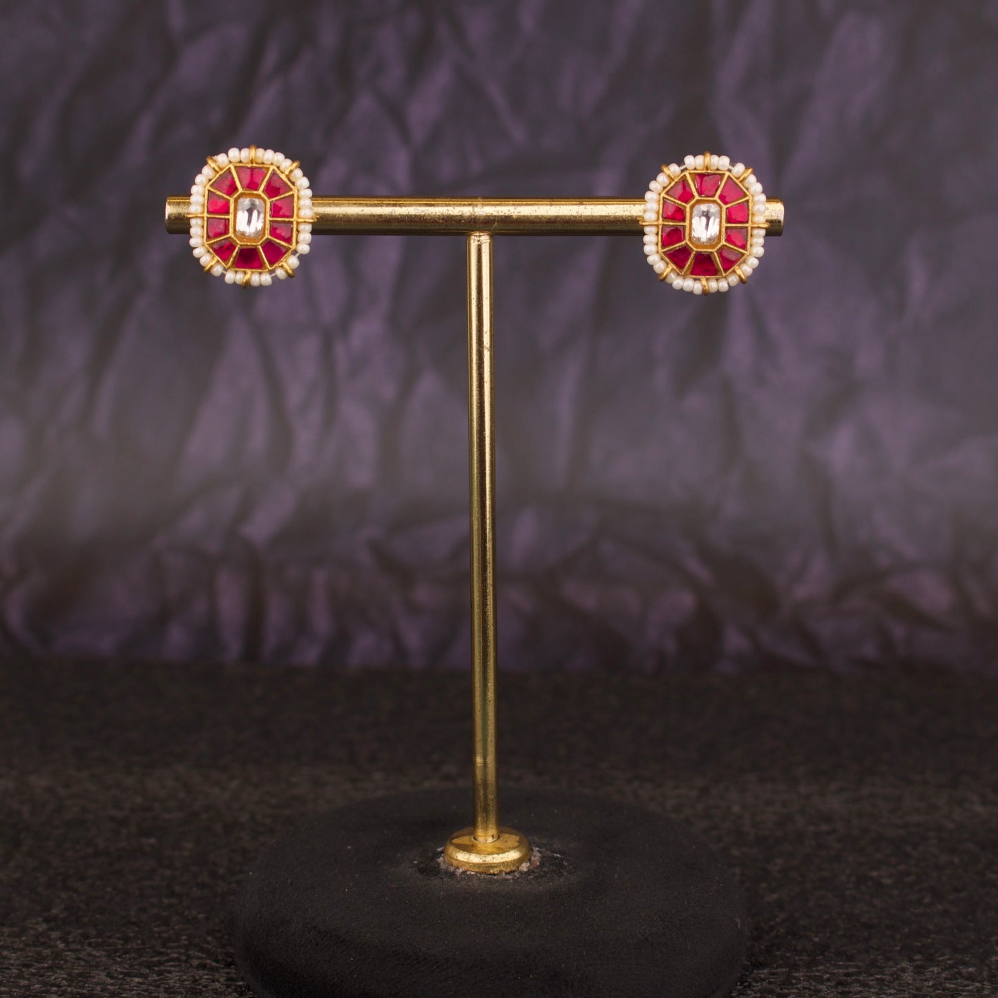 Small-Sized Jadau Kundan Stud Earrings