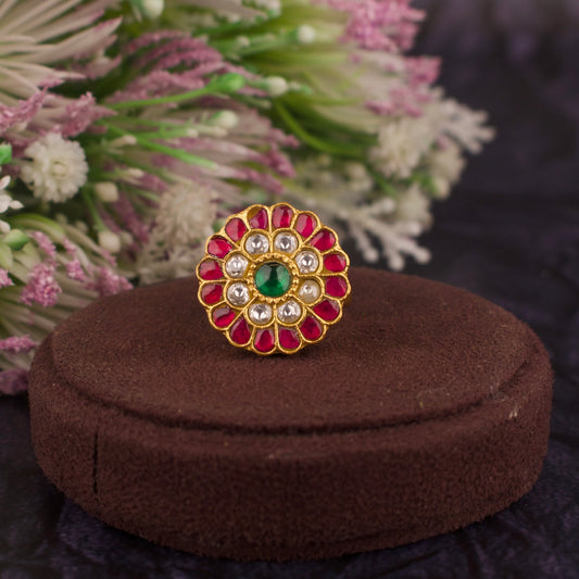 Classic Jadau Kundan Finger Ring - DULHAN JEWELS
