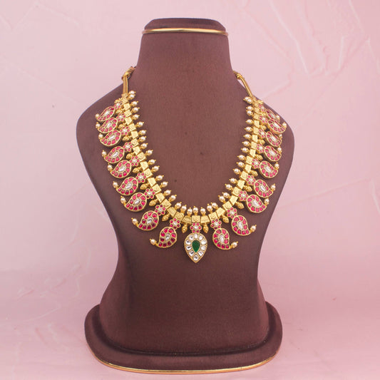 Majestic Jadau Kundan Mango Necklace