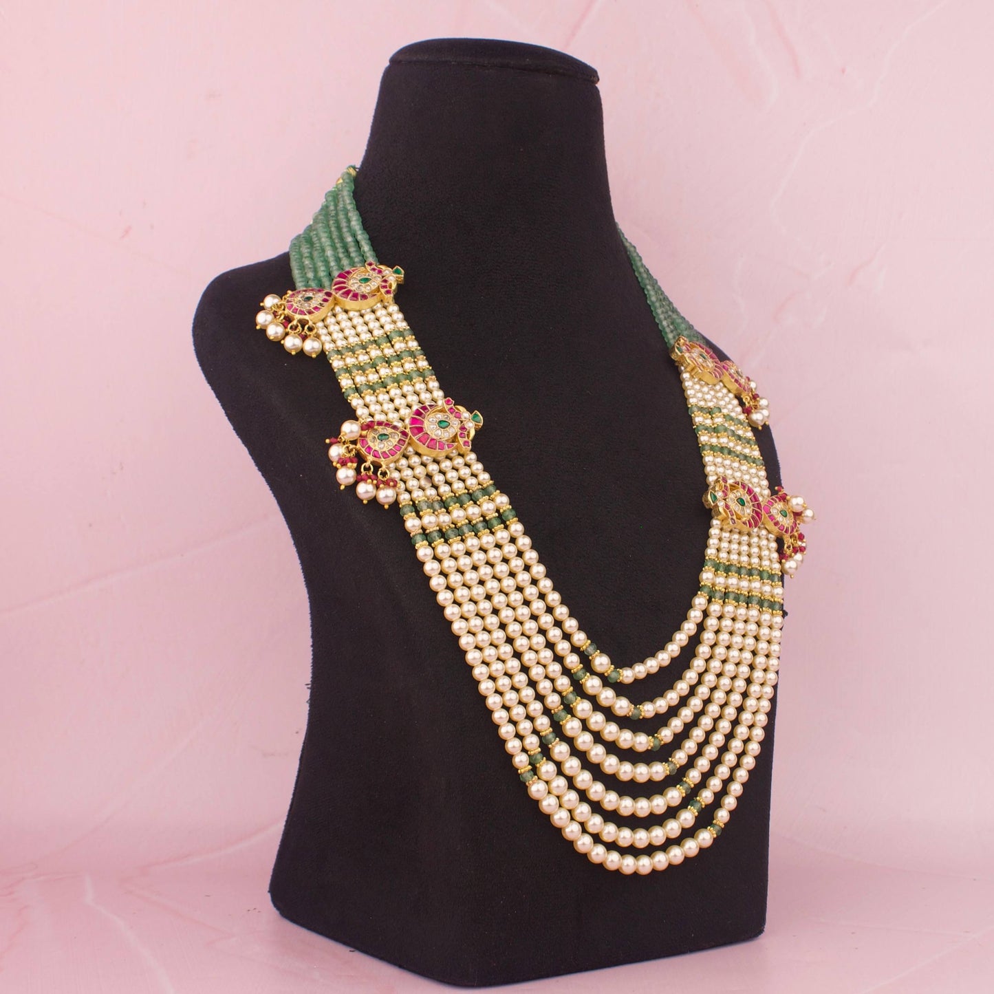 Bridal Jadau Kundan Beads & Pearl Mala