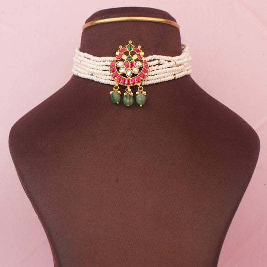 Elegant Jadau Kundan Pearl Choker