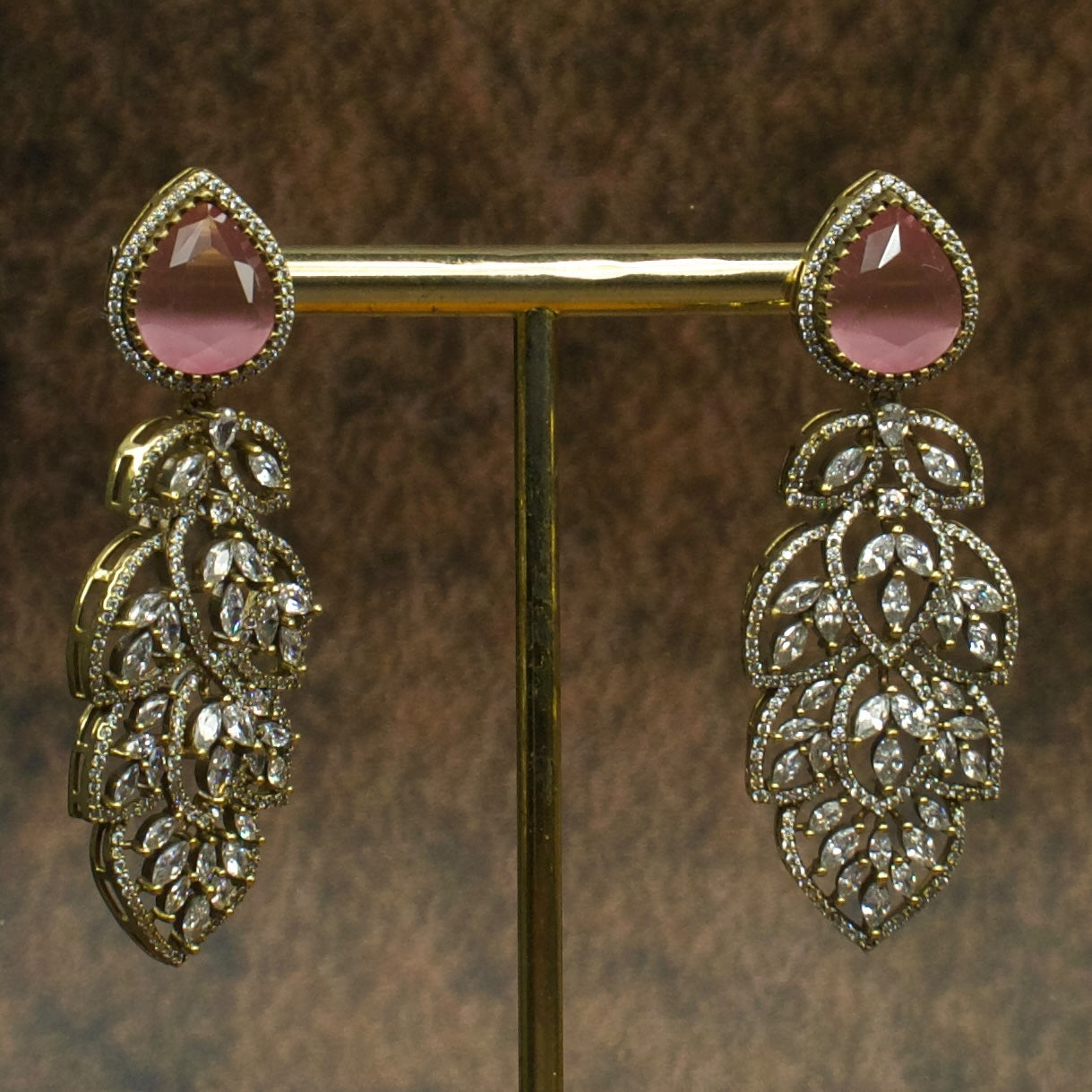 Dazzling Elegance: Victorian Zirconia Earrings with high quality Victorian finish