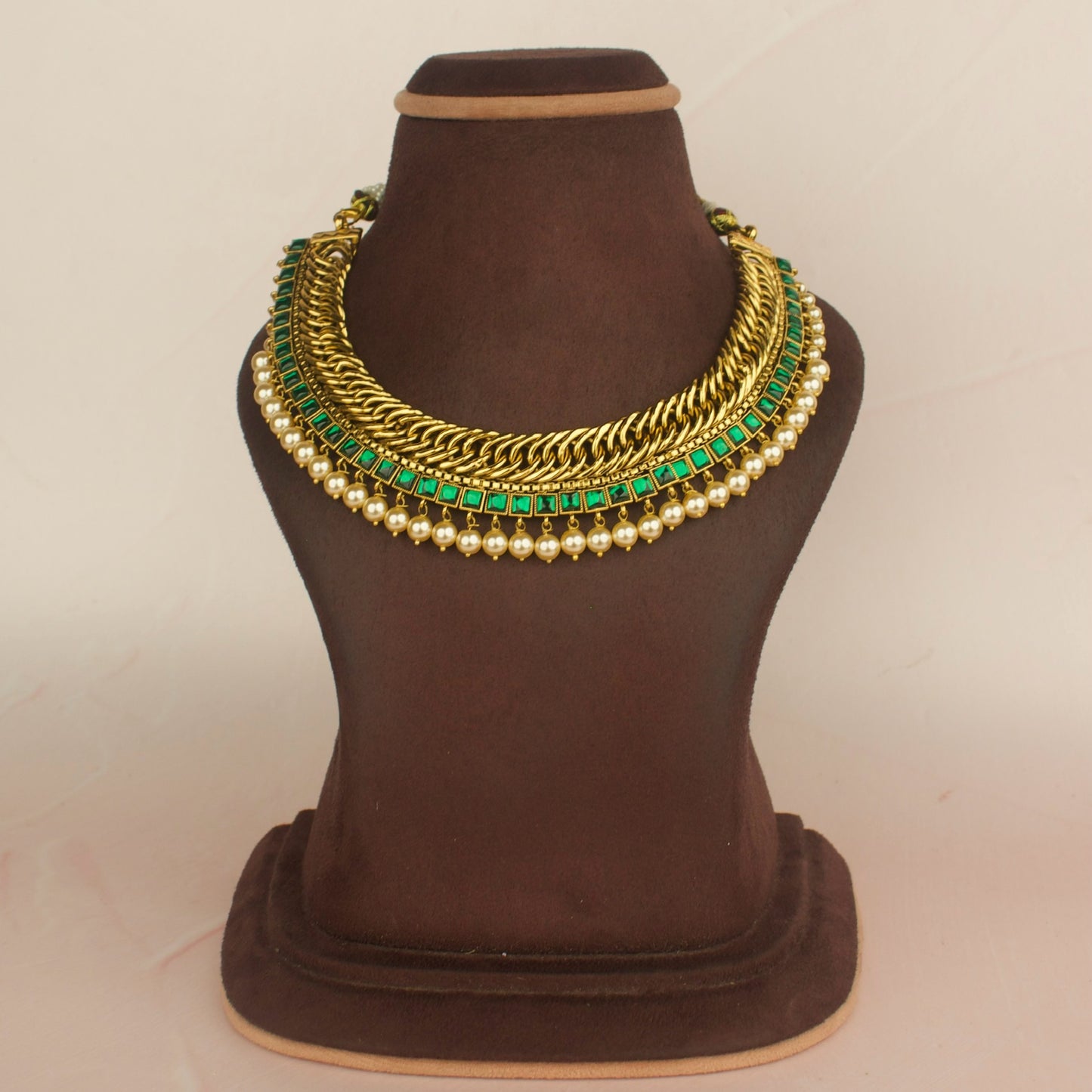 Regal Jalebi Necklace with Jadau Kundan Accents