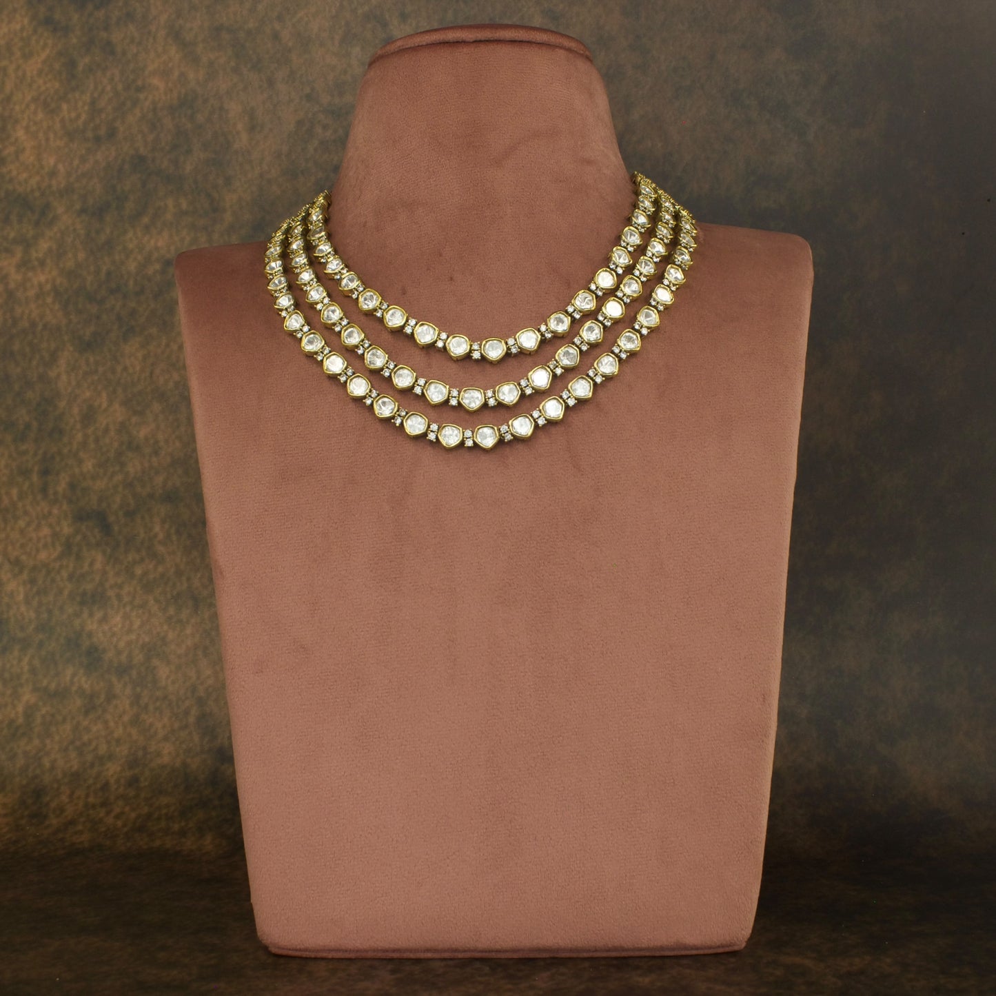 Radiant Layers: Victorian Three-Step Necklace Set with high quality Victorian finish