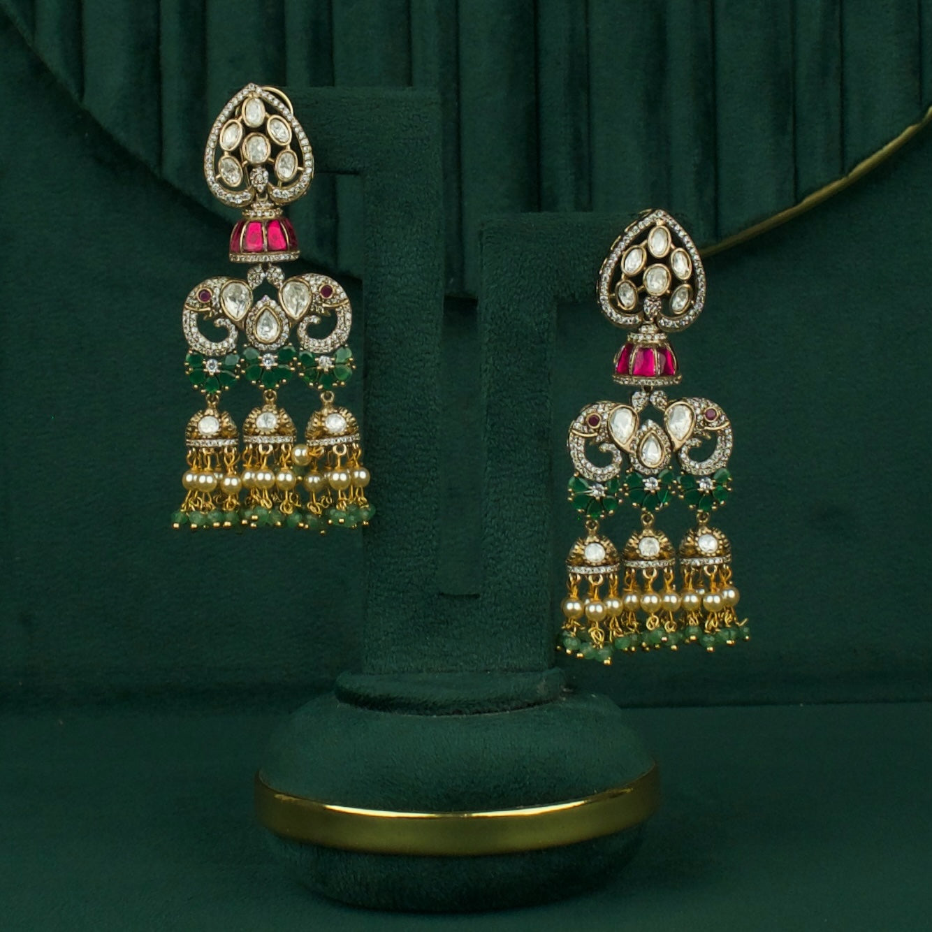 Bridal Polki Chandbali Earrings